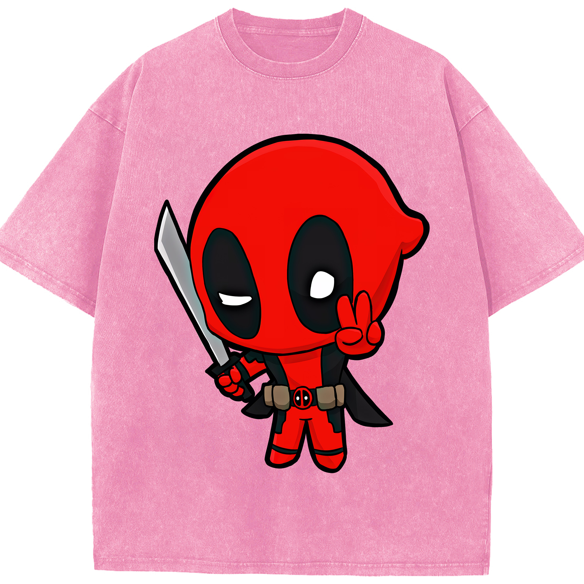 （画像用） Deadpool デッドプール 綿100% ヴィンテージ風 半袖Tシャツ（フロントプリント）